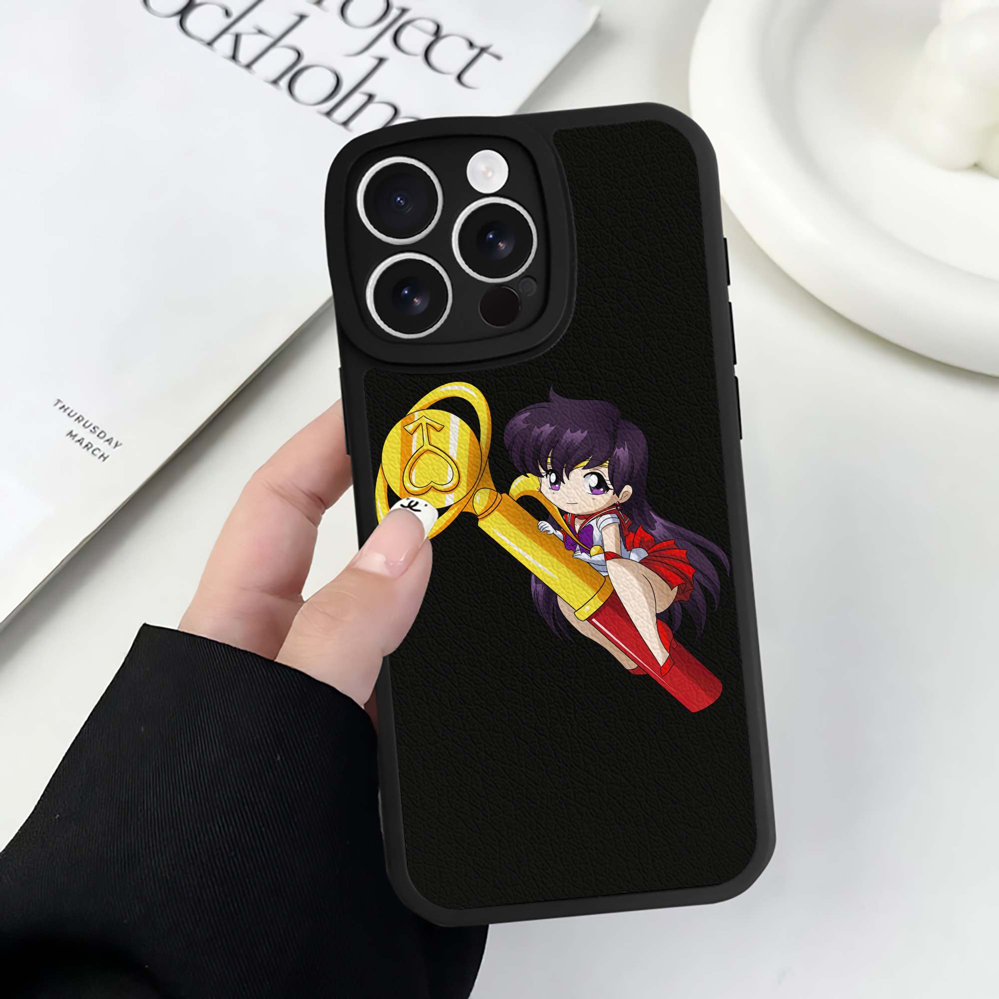 （画像用） 美少女戦士セーラームーン 火野レイ ひの レイ Sailor Moon Hino Rei （セーラーマーズ,Sailor Mars） 【iPhone 16シリーズ対応】シリコンスマホケース（レザー調） 材質：シリコン